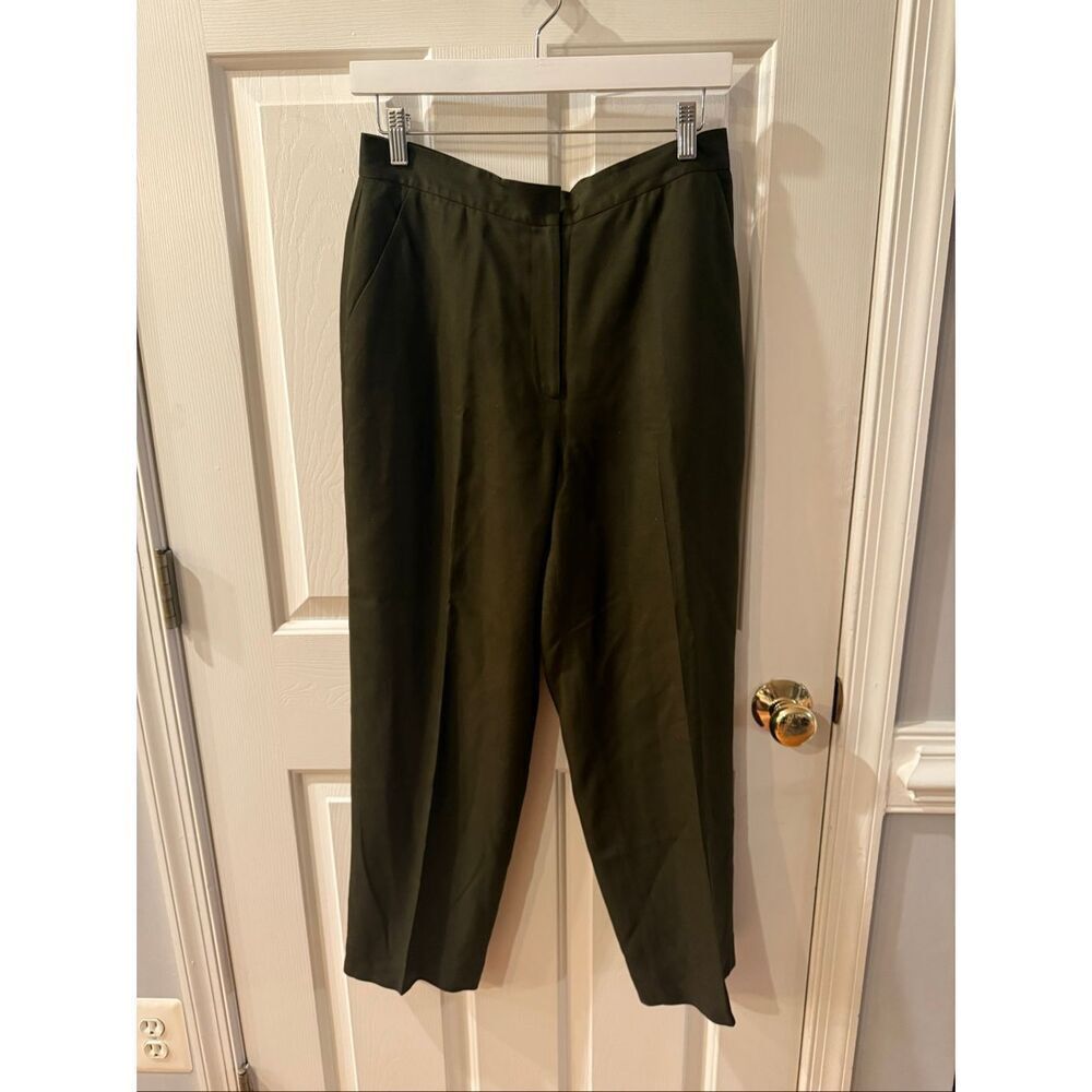 Lauren Ralph Lauren Olive Green 100% Silk Dress Pant sz 10 EUC